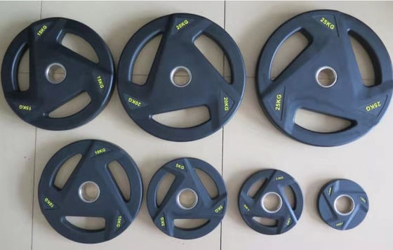 Tutti per i club commerciali Barbell Piastre di peso basso rumore Versioni rivestite di gomma Unità Peso 2,5 lb 20kgs attrezzature di palestra durevoli