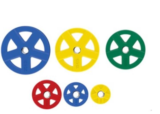 Piastre di sollevamento pesi a basso rumore Versioni rivestite di gomma Alta resistenza agli urti Piastre durevoli progettate per palestra pesante